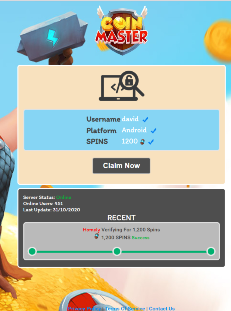 Get free spins in coin master.